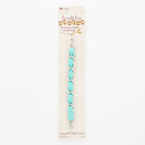 Bracelet component, nylon and silver-finished steel, turquoise blue, 11mm curb, 6 inches. Sold individually.