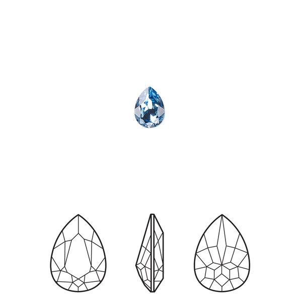 Fancy stone 2pk cool blue foil back, Crystal Passions® Regenerated 6x4mm pear 4320 image number 0