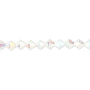 Bead 144pk crystal AB 2X, Preciosa Czech crystal 5mm bicone