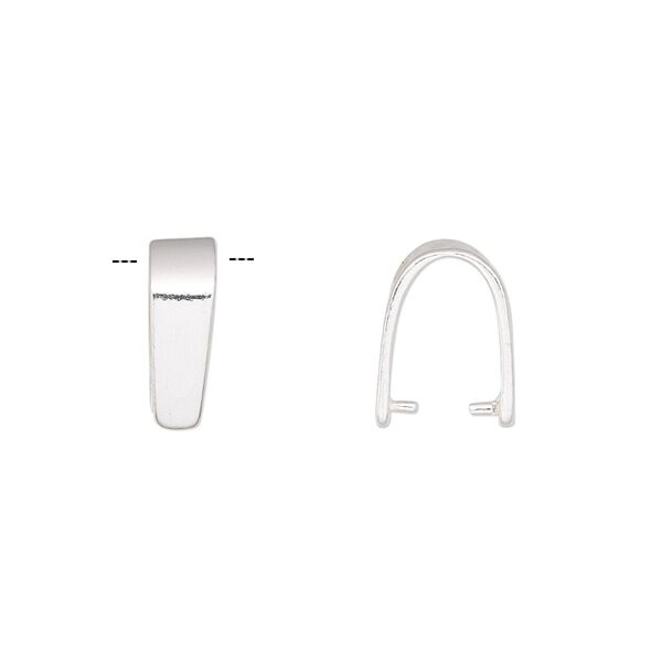Bail, ice-pick, sterling silver, 13x5mm plain, 9mm grip length. Sold per pkg of 2. image number 0