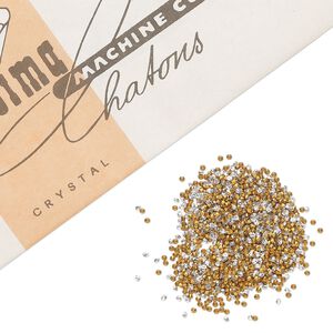 Chaton 1440pk crystal foil back, vintage Preciosa Czech crystal rhinestone round PP7
