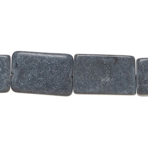 Blackstone 1pkg1, matte flat rectangle bead natural, 15 inch 17x11mm-19x13mm