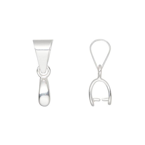 Bail, ice-pick, sterling silver, 21x6mm 4.5mm grip length. Sold individually. image number 0