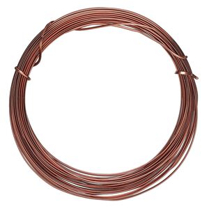 Wire, ParaWire™, antiqued copper, half-round, 18 gauge. Sold per 7-yard section.