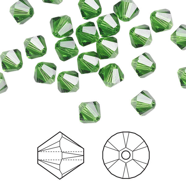 Bead 144pk fern green, Crystal Passions® 6mm bicone 5328 image number 0