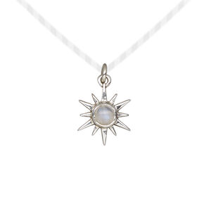 Rainbow moonstone / sterling silver 1pkg1, open star drop natural antiqued 12x12mm