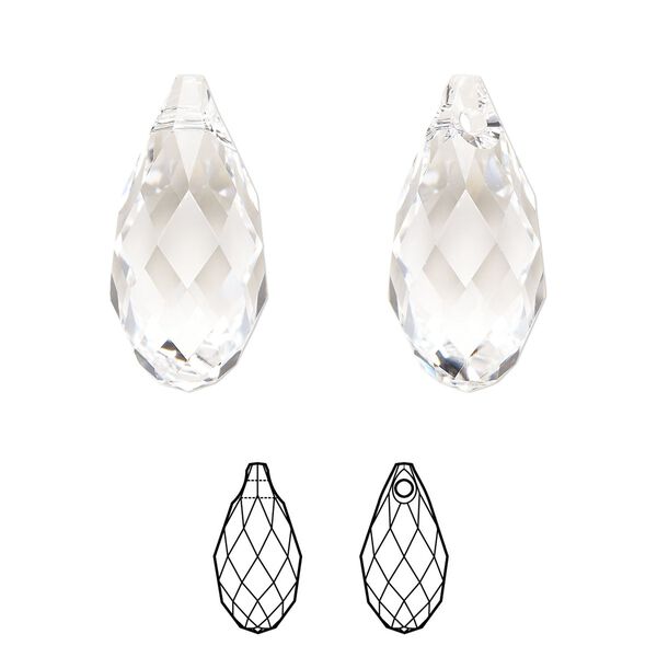 Briolette 24pk crystal, Swarovski® 21x10.5mm pendant drop 6010 image number 0