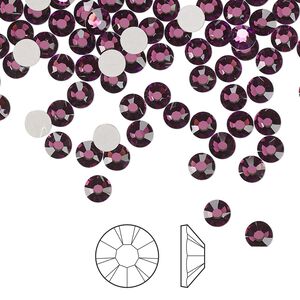 Flat back 144pk amethyst foil back, Preciosa MAXIMA Czech crystal rhinestone 3.8-4mm chaton rose round SS16