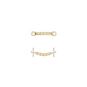 Link, gold-plated brass, 26x4mm twisted curved bar. Sold per pkg of 10.