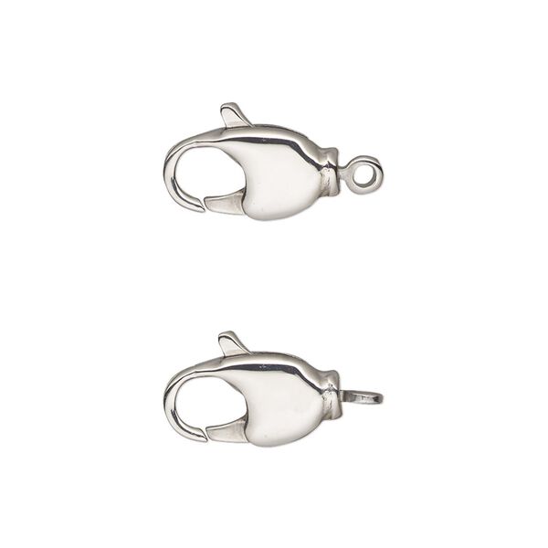 Clasp, lobster claw, stainless steel, 14x7.5mm with swivel. Sold individually. image number 0