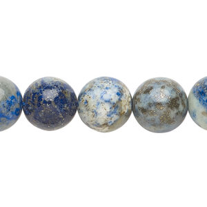 Lapis lazuli 1pkg1, light, round bead, 15 inch 12-13mm