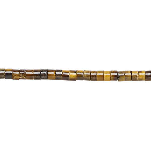 Bead, tigereye (natural), 3x1.5mm-3x2.5mm heishi, B grade, Mohs hardness 7. Sold per 16-inch strand. image number 0