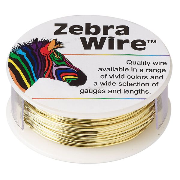 Wire, Zebra Wire™, brass, round, 20 gauge. Sold per 1/4-pound spool, approximately 26 yards (24 meters). image number 0