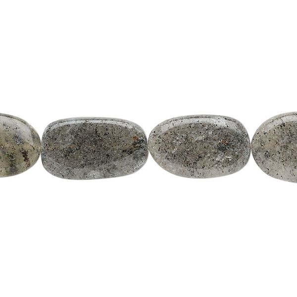 Spotted quartz 1pkg1, hand-cut flat oval bead natural 13 inch 12x8mm-20x11mm image number 0