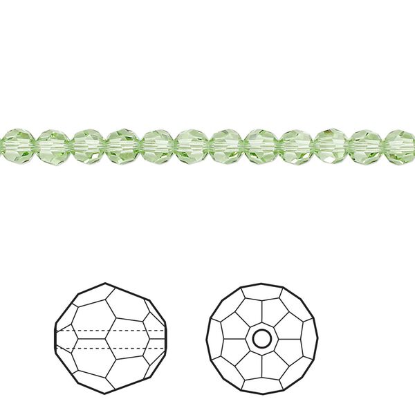 Bead 12pk peridot, Crystal Passions® 4mm round 5000 image number 0
