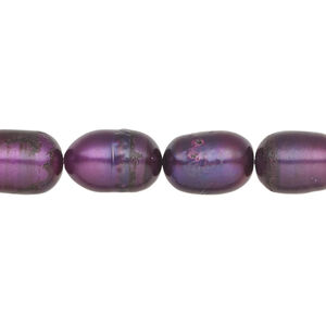 Freshwater pearl 1pkg1, rice, 15 inch dark indigo 8-9mm cultured