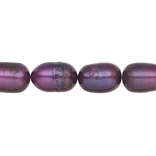 Freshwater pearl 1pkg1, rice, 15 inch dark indigo 8-9mm cultured image number 0