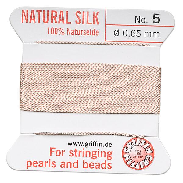 Thread, Griffin, silk, light pink, size #5. Sold per 2-meter card (approximately 78 inches). image number 0