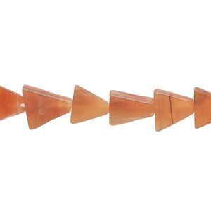 Red aventurine 1pkg1, hand-cut flat triangle bead natural 13 inch 6x6x4mm-11x11x10mm
