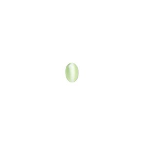 Cabochon, cat's eye glass (fiber optic glass), light green, 6x4mm calibrated oval, quality grade. Sold per pkg of 10.
