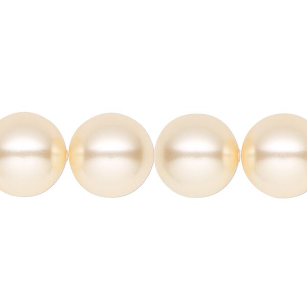 Pearl 10pk light gold, Crystal Passions® 12mm round 5810 image number 0