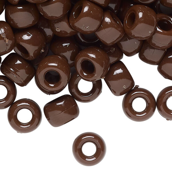 Bead, acrylic, bronze, 9mm pony. Sold per pkg of 100. image number 0