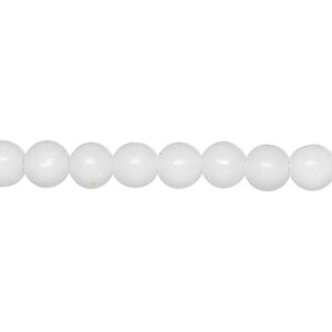 Snow quartz 1pkg1, round bead natural 15.5-16 inch 6mm