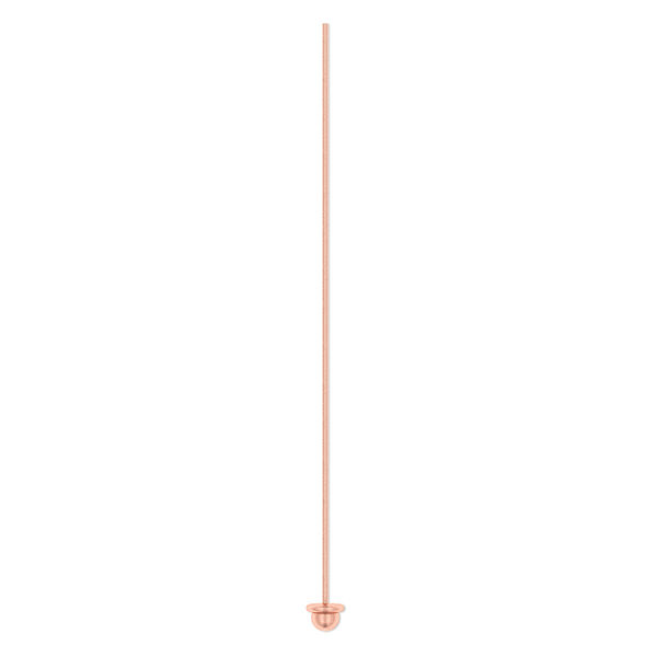 Head pin, copper, 2-1/2 inches with 4mm ball, 22 gauge. Sold per pkg of 12. image number 0