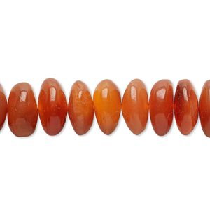 Carnelian 1pkg1, hand-cut rondelle bead 15.5-16 inch 10x4mm-11x6mm