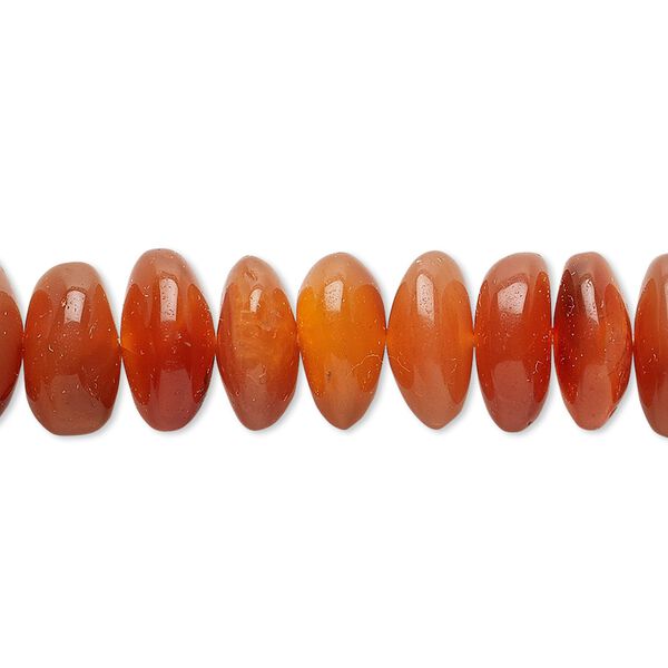 Carnelian 1pkg1, hand-cut rondelle bead 15.5-16 inch 10x4mm-11x6mm image number 0