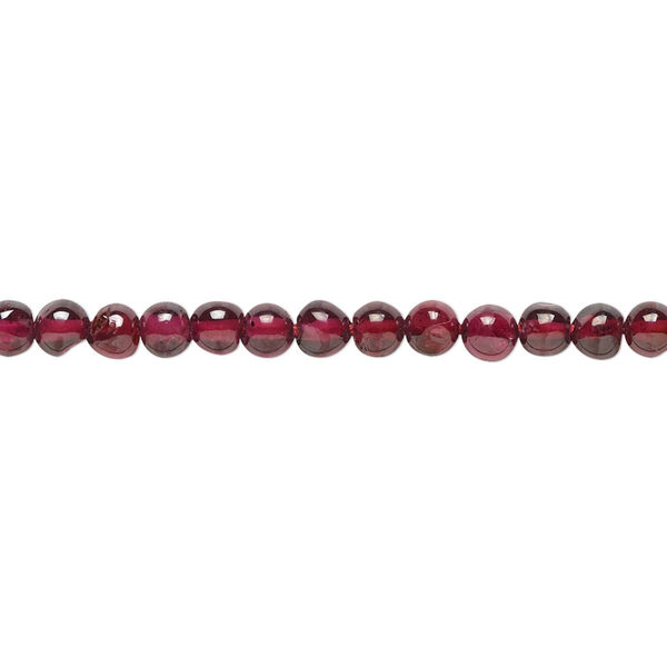Bead, garnet (dyed), 4mm hand-cut round, B- grade, Mohs hardness 7 to 7-1/2. Sold per 15-1/2" to 16" strand. image number 0
