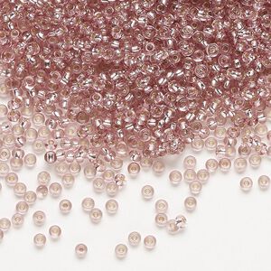 Seed bead, Preciosa Ornela Czech glass, pkg/50g, #11 rocaille, translucent solgel dyed silver-lined brown, (78113).