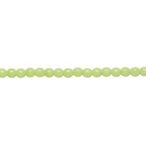Bead, Czech glass druk, opaque green, 3mm round. Sold per 15-1/2" to 16" strand.