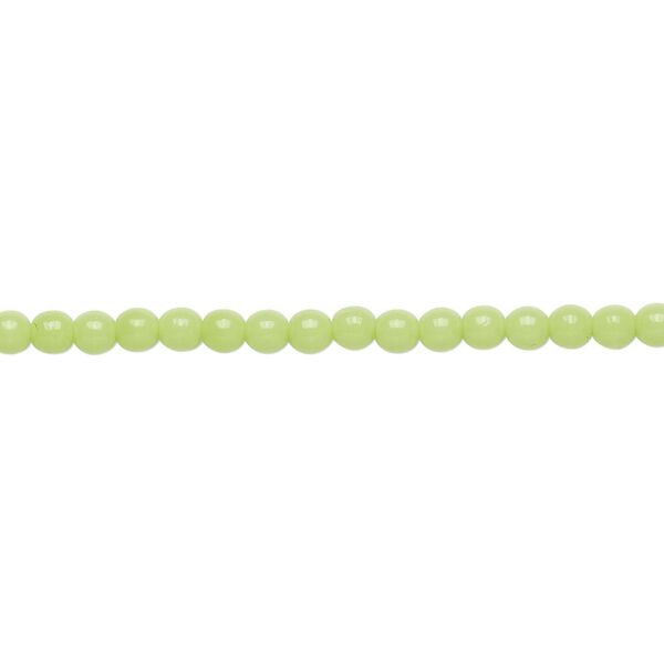 Bead, Czech glass druk, opaque green, 3mm round. Sold per 15-1/2" to 16" strand. image number 0