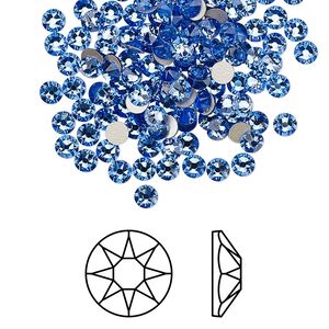 Flat back 1440pk sapphire foil back, Swarovski® 3-3.2mm rose round SS12 2088