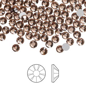 Flat back 1pkg1440, dusty rose foil back Preciosa Viva 12® Czech crystal rhinestone 3.8-4mm chaton rose round SS16