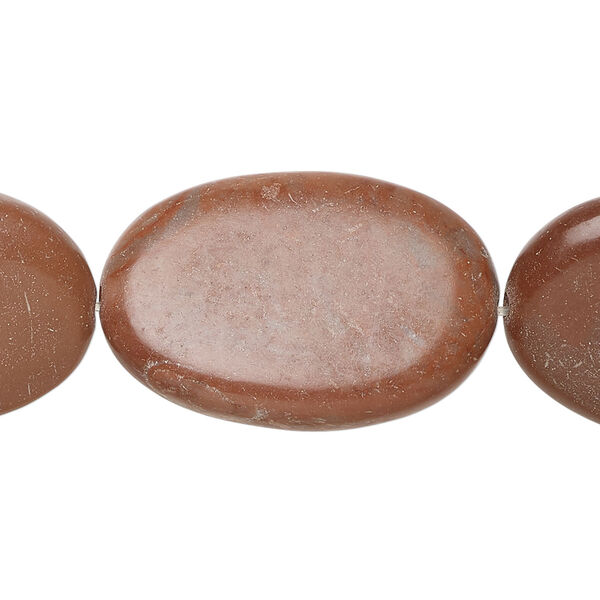 Red-brown marble 1pkg1, puffed oval bead natural, 15 inch 29x20-30x21mm image number 0