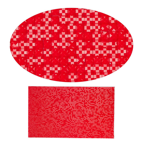 Adhesive sheet, My Style Deco Art™, peel-off, resin and glue, red, 8 x 4.75-inch rectangle, 1.8mm thick. Sold individually. image number 0