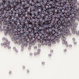 Seed bead, Delica®, glass, pkg/7.5g, #11 round, opaque mulberry (DB-0662).