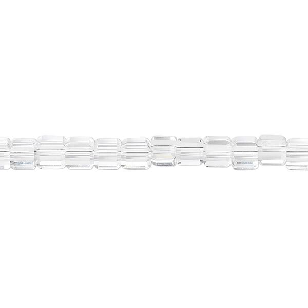 Bead, 18-facet, transparent clear, 4mm faceted cube. Sold per 15-1/2" to 16" strand. image number 0