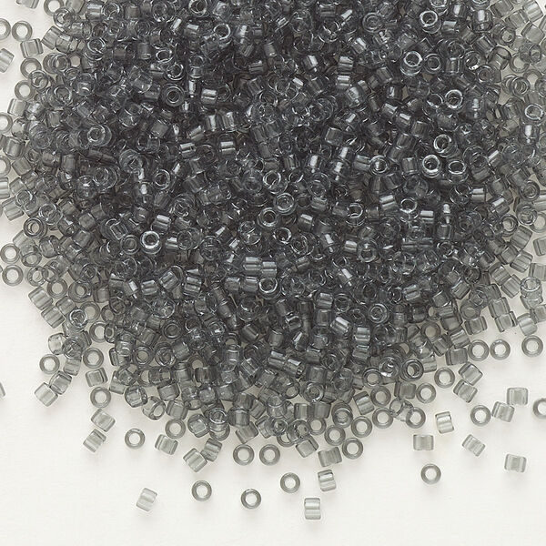 Seed bead, Delica®, glass, pkg/250g, #11 round, transparent grey (DB-0708). image number 0