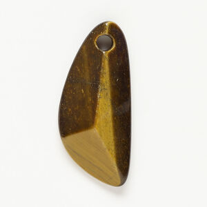 Tigereye 1pkg1, faceted freeform focal natural, 44x20mm-45x20mm