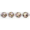 Bead, glass 1pkg4, purple / black / gold, 12mm hand-painted faceted round. image number 1