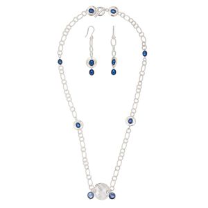 Necklace and earring set, One of a Kind Jewelry, 30-inch necklace and 3-inch earrings. Only one available.