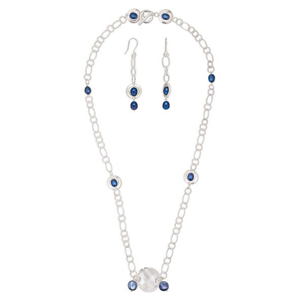 Necklace and earring set, One of a Kind Jewelry, 30-inch necklace and 3-inch earrings. Only one available. image number 0