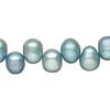 Freshwater pearl 1pkg1, top-drilled rice, 14 inch teal light teal 10x8mm-13x9mm cultured image number 0