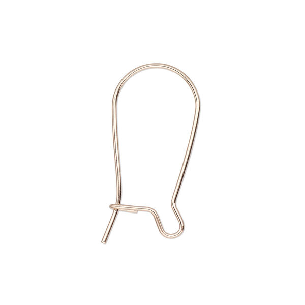 Ear wire, 14Kt rose gold-filled, 21mm kidney with open loop, 22 gauge. Sold per pair. image number 0