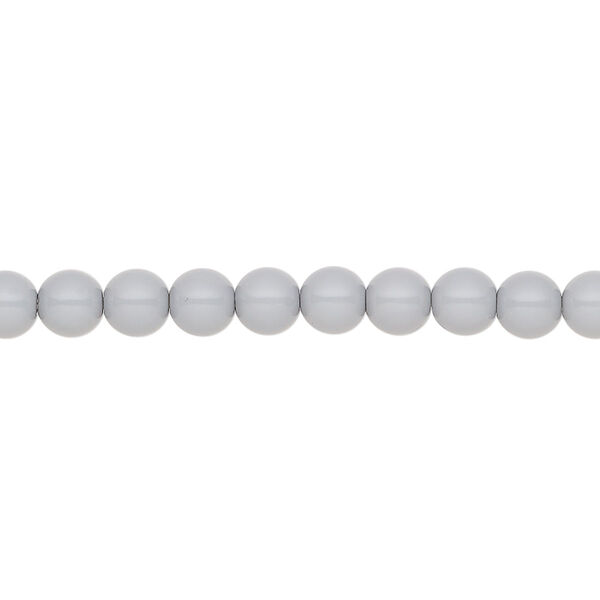 Pearl 50pk ceramic grey, Preciosa Czech crystal 5mm round image number 0