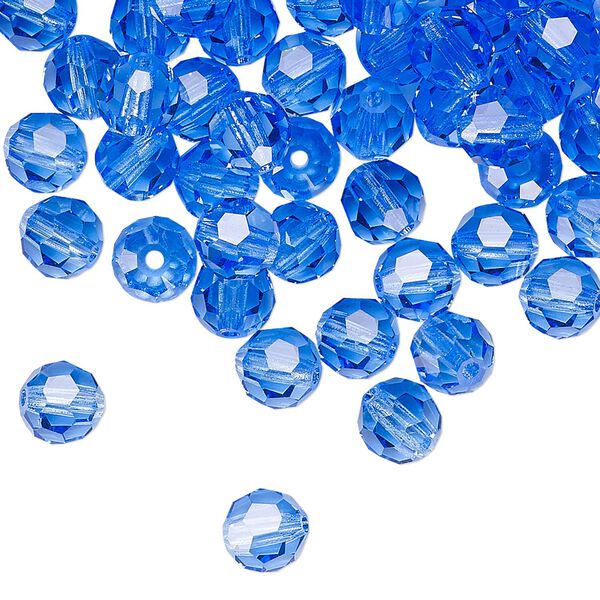 Bead 24pk sapphire, Preciosa Czech crystal 6mm round image number 0