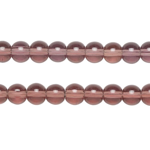 Bead, glass, translucent plum, 6mm round. Sold per pkg of (2) 12-inch strands, approximately 100 beads. image number 0
